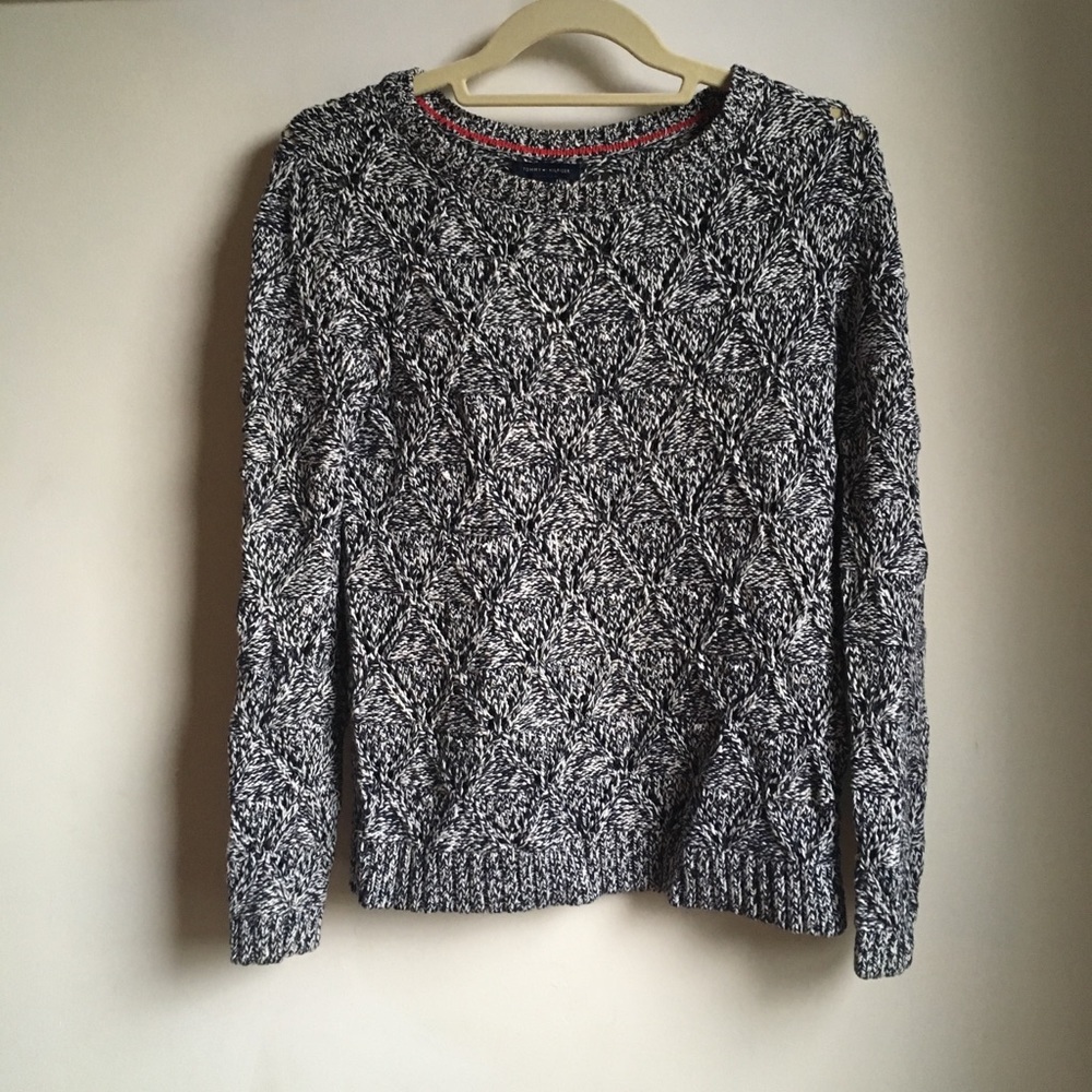 Tommy Hilfiger Women's Sweater Knit Blue & White